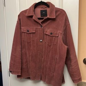 Zara Salmon/Pink Oversized Corduroy Jacket